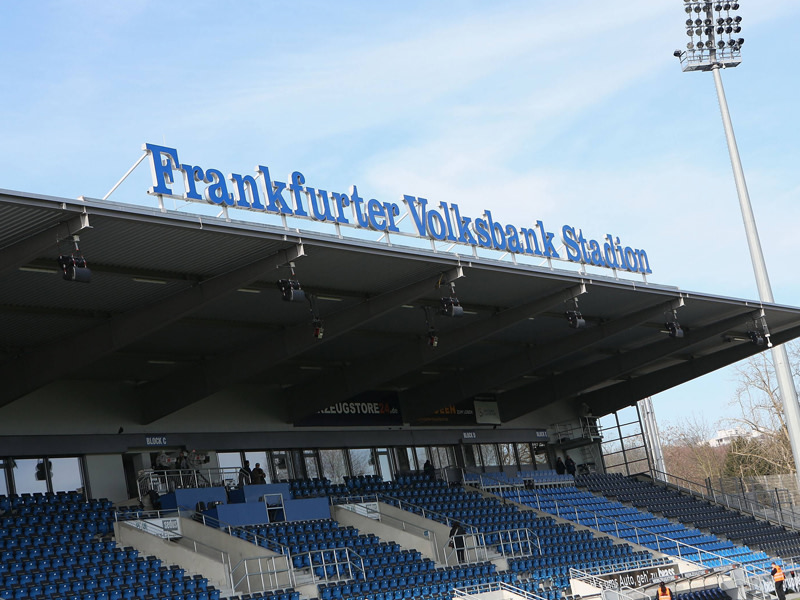 Hier treffen sich die Zweitliga-Klubs und die Aufsteiger zur Beratung: Das Frankfurter Volksbank Stadion.