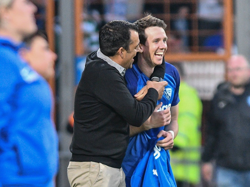 Zwei Gesichter des Bochumer Erfolgs: Trainer Robin Dutt und Doppeltorsch&#252;tze Robbie Kruse.