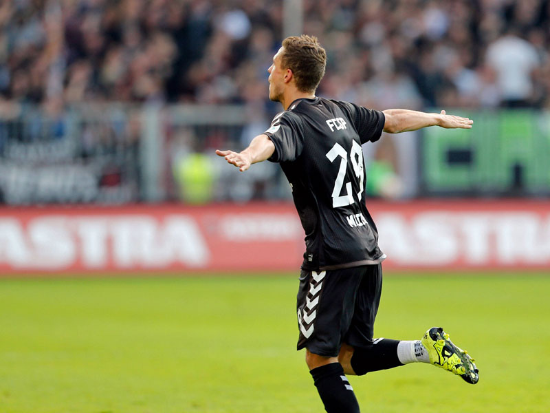 Bejubelte ausgiebig seinen Treffer zum 1:0: St. Paulis Zehner Sebastian Maier.