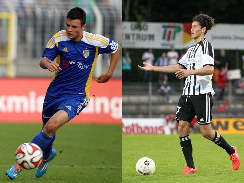 Verst&#228;rken den SSV Jahn Regensburg in der neuen Saison: Fabian Raithel (li.) und Ali Odabas.
