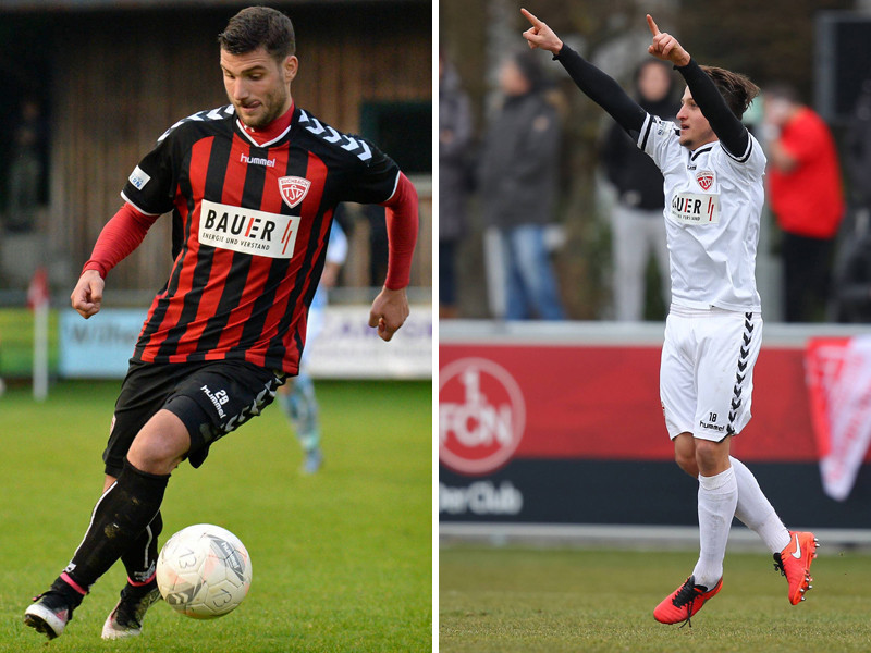 Fingerzeig: Aleksandro Petrovic (l.) und Maximilian Bauer haben beim TSV Buchbach bis 2020 verl&#228;ngert.  