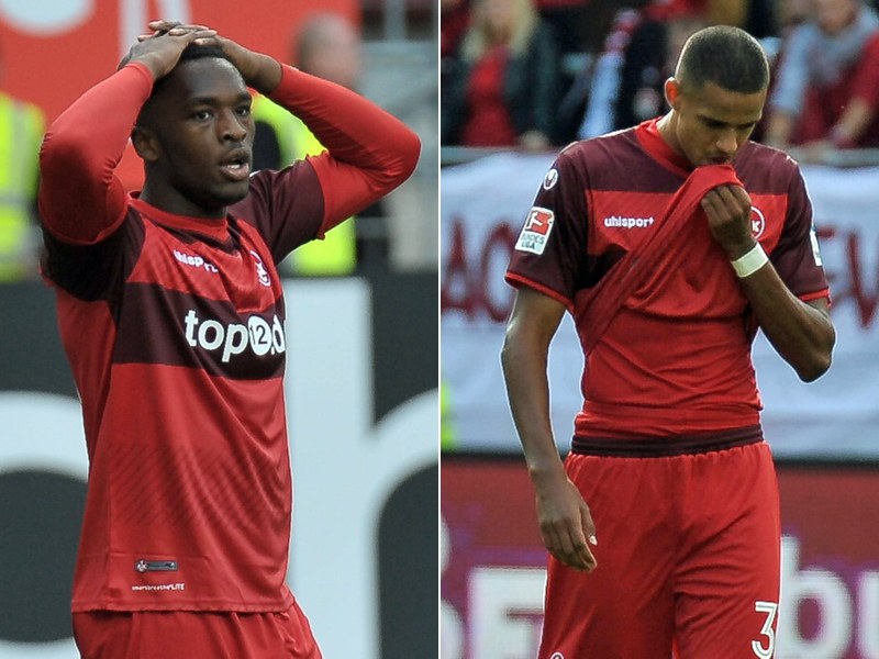 Konnten der zweiten Mannschaft nicht mit Toren helfen: Kaiserslauterns Angreifer Osayamen Osawe (li.) und Robert Glatzel.