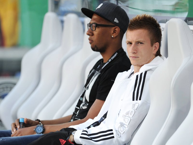 Pechvogel: Marco Reus musste wegen seiner Muskelprobleme erneut absagen. Links Jerome Boateng.