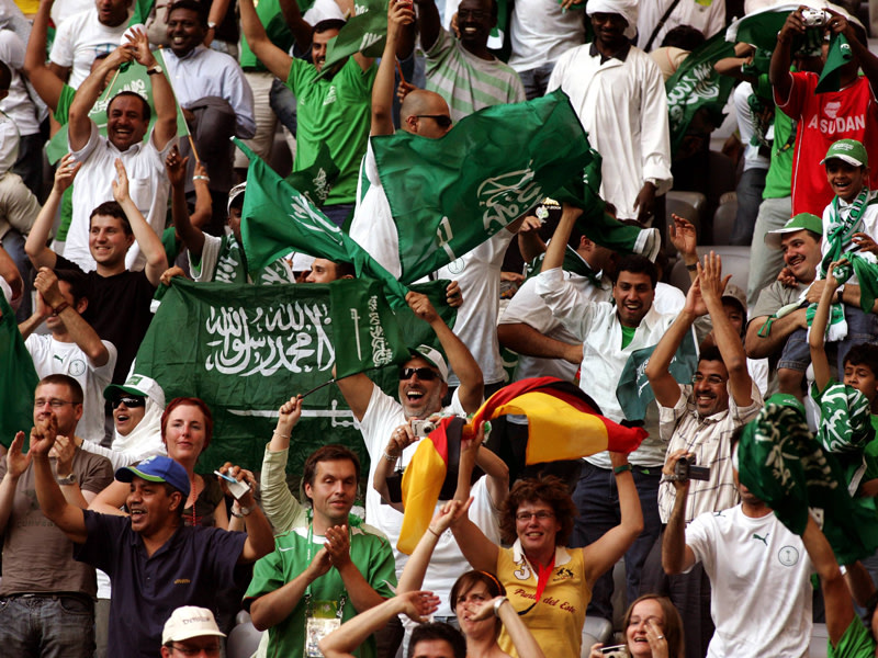 Wiedersehen am 8. Juni in Leverkusen: Saudi-arabische Fans bei der WM 2006.
