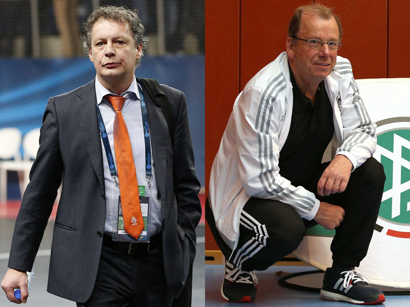 Der neue und der alte Futsal-Bundestrainer: Marcel Loosveld und Paul Schomann (v.li.). 