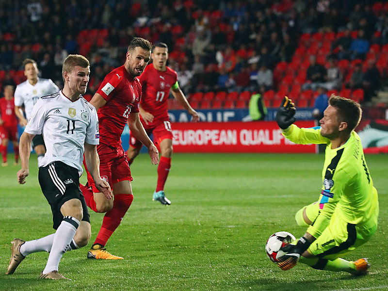 Kaltschn&#228;uzig zum 1:0: Timo Werner erzielte gegen Tschechien sein viertes L&#228;nderspieltor. 