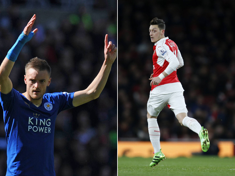 Stehen als Spieler der Saison 2015/16 zu Auswahl: Leicesters Jamie Vardy und Arsenals Mesut &#214;zil.