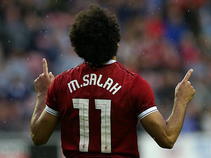 Traf f&#252;r seinen neuen Arbeitgeber Liverpool: der ehemalige Roma-Star Mohamed Salah.