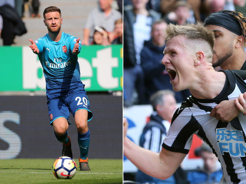 Gegens&#228;tzliche Emotionen: Shkodran Mustafi (l.) hadert, Matt Ritchie bejubelt sein 2:1.