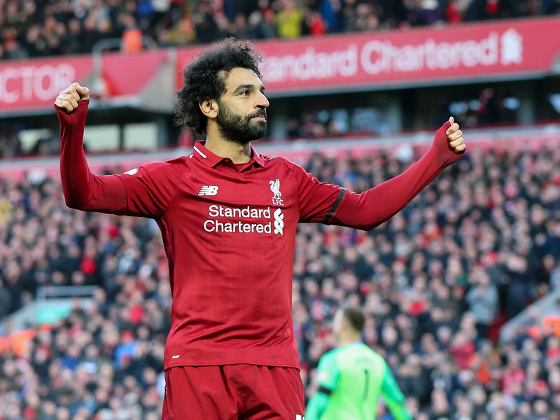 Aufatmen in Liverpool: Mohamed Salah &amp; Co. jubeln gegen Bournemouth.