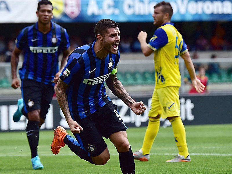 Inter Mailand beh&#228;lt seine wei&#223;e Weste: Mauro Icardi erzielte im Topspiel den Siegtreffer. 