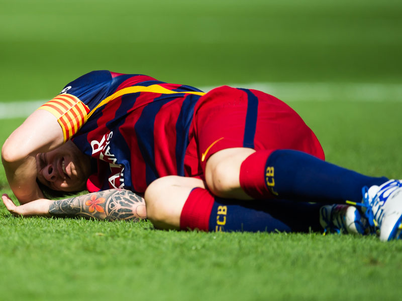 Verletzte sich gegen Las Palmas fr&#252;h und fehlt Barcelona nun wochenlang: Lionel Messi. 