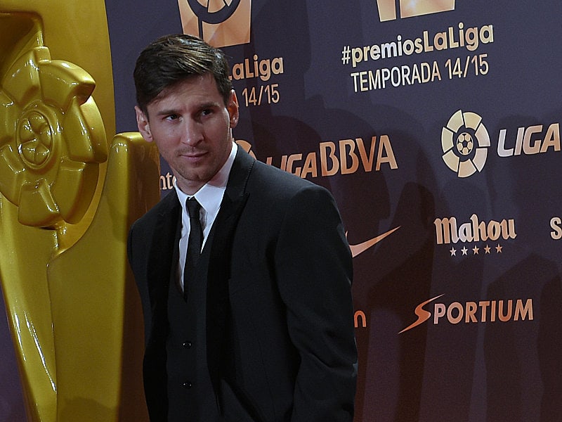 Posen f&#252;r die Kameras: Lionel Messi.