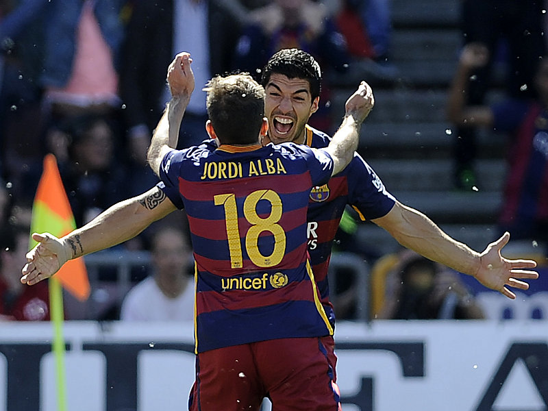 Geschafft: Luis Suarez erzielte gleich drei Tore und schoss Barcelona damit zum Titel.