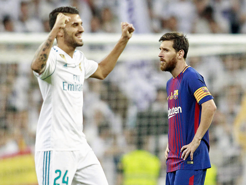 Im August sahen die Machtverh&#228;ltnisse noch anders aus: Dani Ceballos feiert, Lionel Messi ist bedient. 