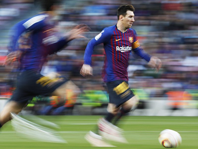Einmal mehr auf und davon: Lionel Messi.