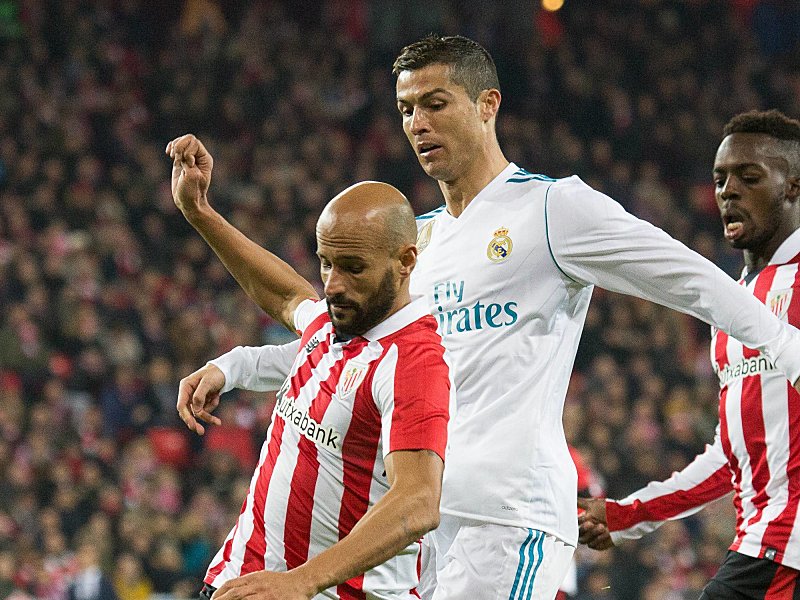 Einen Schritt hinterher: Cristiano Ronaldo und Real Madrid kamen bei Athletic Bilbao kaum zur Entfaltung.
