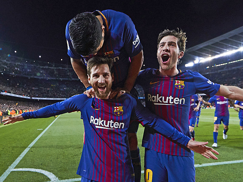 Durfte sich nach seinem Siegtreffer feiern lassen: Lionel Messi.