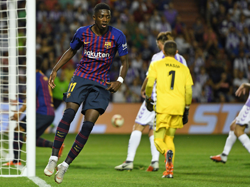 Barcelonas Dembel&#233; besorgte das 1:0 bei Valladolid.