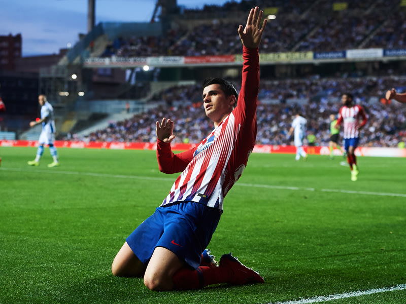 Doppelpack: Atleticos Alvaro Morata traf bei Real Sociedad innerhalb von drei Minuten zweimal. 