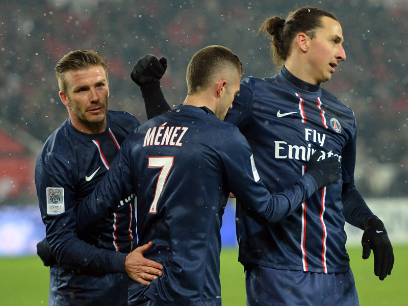 Wegbereiter: David Beckham, Jeremy Menez und Zlatan Ibrahimovic feiern das 2:0.