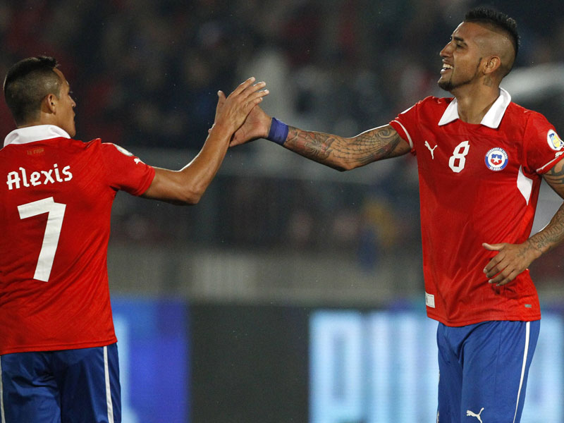 Die beiden Stars der Chilenen: Arturo Vidal (r.) und Alexis Sanchez.