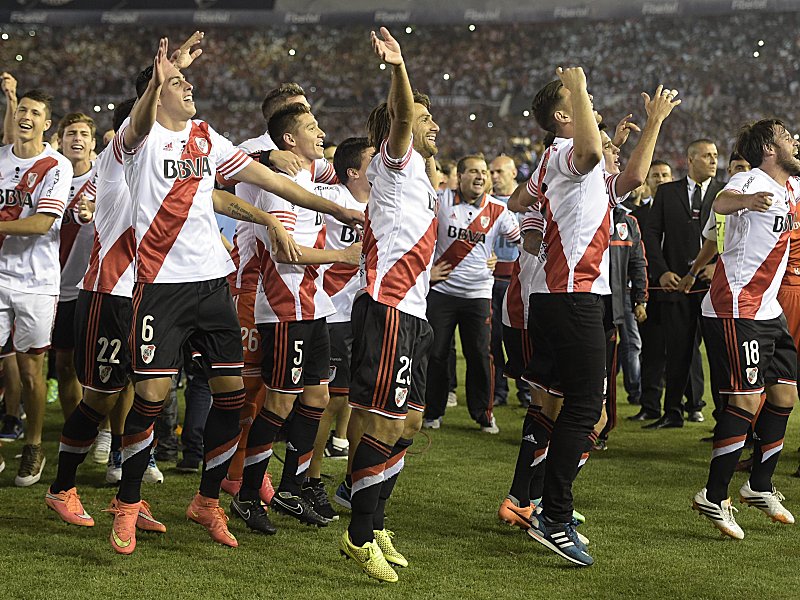 Jubel nach dem Copa-Triumph: die Spieler von River Plate.