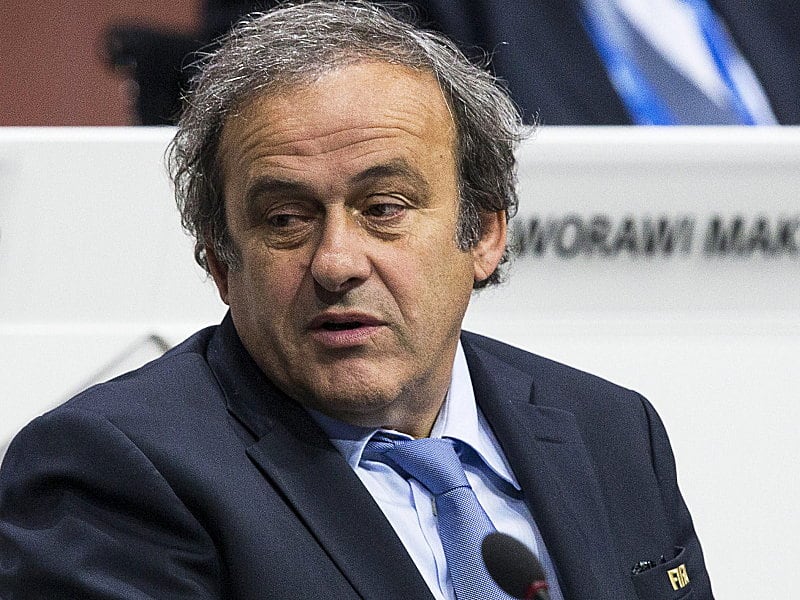 Lobte Gegenkandidat Al Hussein: UEFA-Pr&#228;sident Michel Platini.