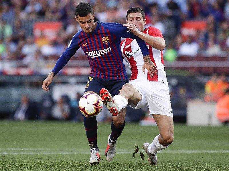 Am Mann: Den Offensivstars des FC Barcelona wurde gegen Bilbao kaum Platz gelassen.