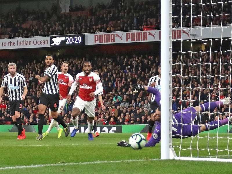 1:0 im Emirates Stadium: Aaron Ramsey (#8) bringt Arsenal gegen Newcastle in F&#252;hrung. 