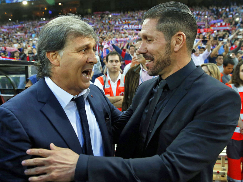 Gauchos unter sich: Vor der Partie hatten Barcelona-Coach Tata Martino und Atletico-Trainer Diego Simeone beide gut lachen, danach nur noch einer.