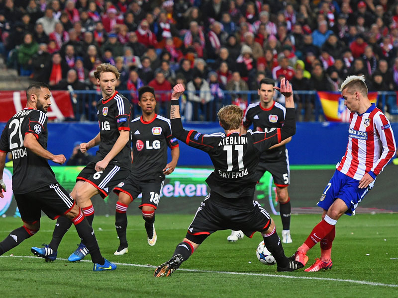 Leverkusen stemmte sich vehement gegen Atleticos Griezmann.