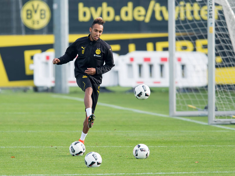 Im Training am Donnerstag schon wieder dabei: Dortmunds Angreifer Pierre-Emerick Aubameyang. 