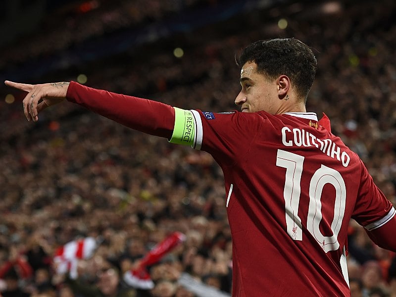 Nach seinem Dreierpack f&#252;hrt der Weg des FC Liverpool in Richtung Champions-League-Achtelfinale: Philippe Coutinho.