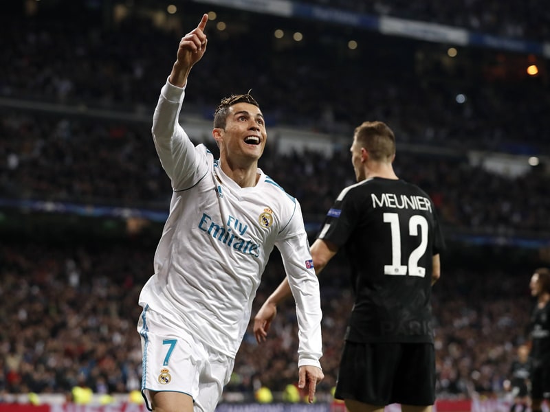 Erneut zugeschlagen: Reals Cristiano Ronaldo dreht nach seinem zweiten Treffer des abends jubelnd ab.