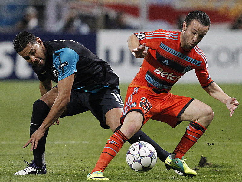Hat gegen Marseilles Mathieu Valbuena das Nachsehen: Andr&#233; Santos. 
