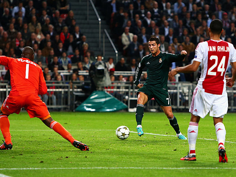 Das 1:0 f&#252;r Real: Cristiano Ronaldo schiebt aus kurzer Distanz ein. 