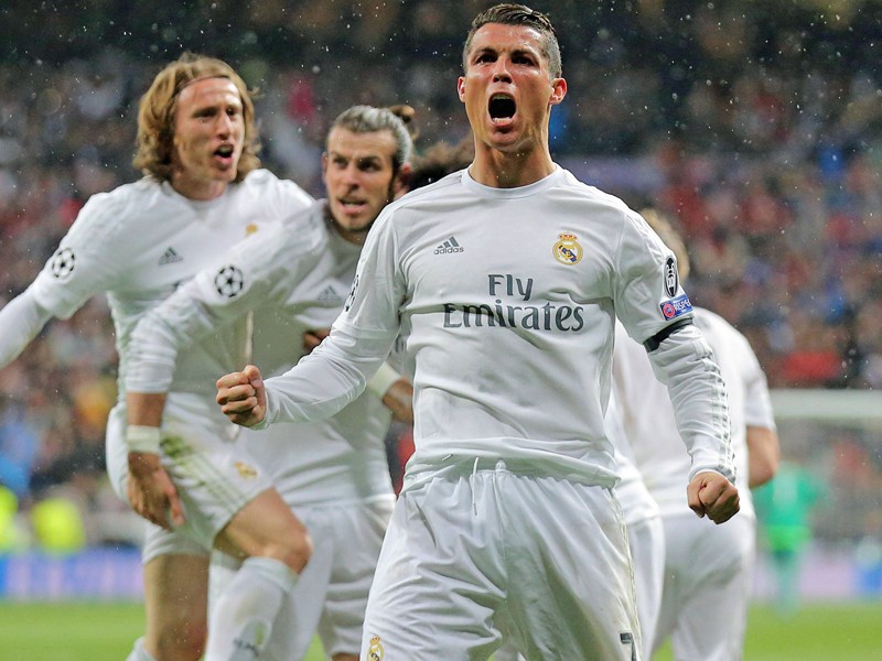 Jubelschrei: Cristiano Ronaldo freut sich &#252;ber einen seiner Treffer. 
