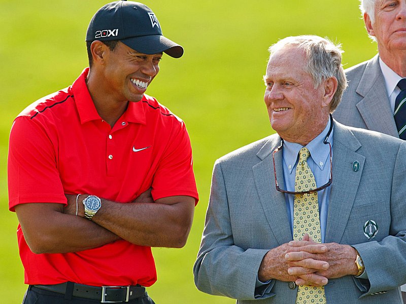 Schrieben beide Masters-Geschichte: Tiger Woods (li.) und Jack Nicklaus.