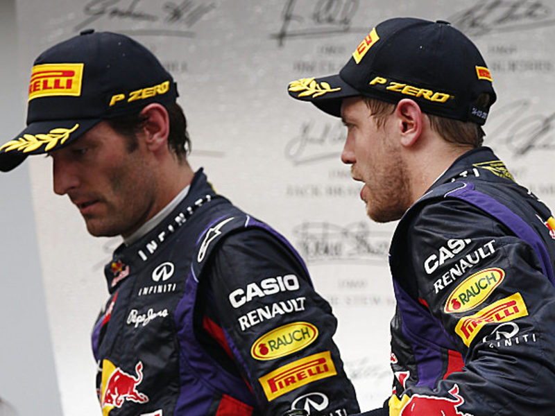Teamkameraden auf Konfrontationskurs: Mark Webber und Sebastian Vettel.