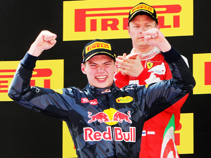 Was f&#252;r ein Triumph: Max Verstappen ist mit 18 Jahren j&#252;ngster Grand-Prix-Sieger der Formel 1. 