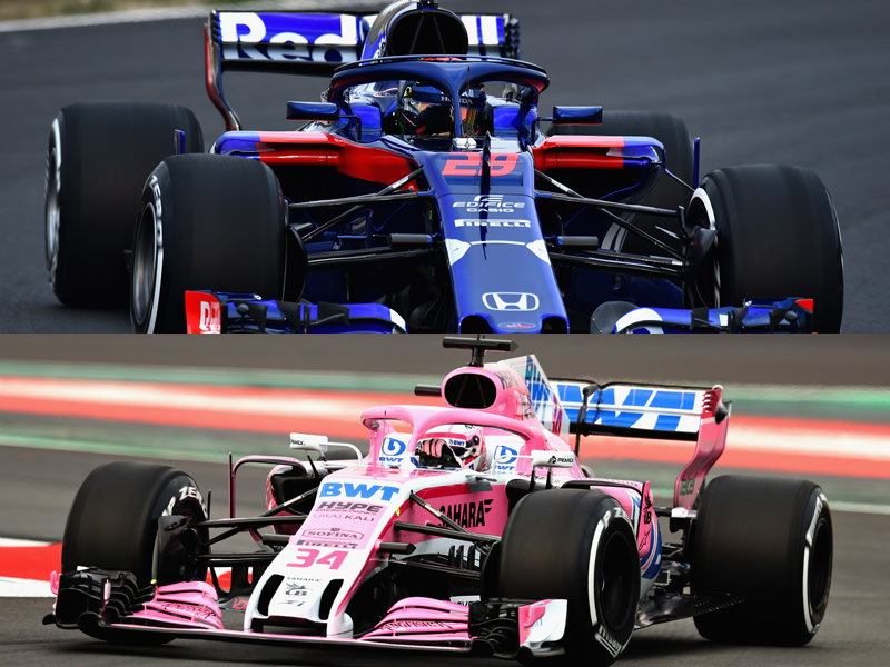 Nachz&#252;gler bei der Pr&#228;sentation: Toro Rosso (oben) und Force India (unten)