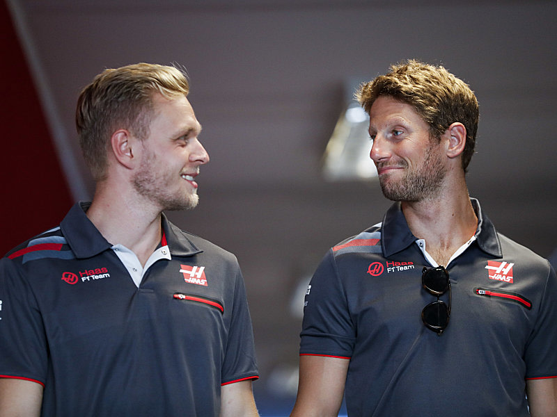 Auch 2019 Seite an Seite bei Haas: Kevin Magnussen und Romain Grosjean (v.li.).