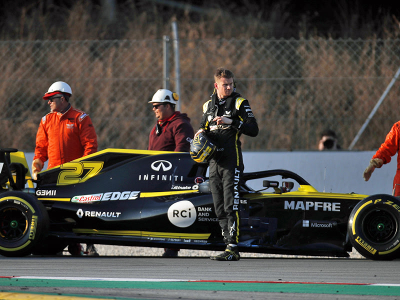 Erst Bestzeit, dann technische Probleme: Nico H&#252;lkenberg auf dem Circuit de Catalunya. 