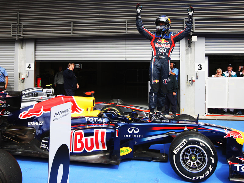 Siebter Saisonsieg: Red-Bull-Pilot Sebastian Vettel f&#228;hrt der Titelverteidigung entgegen. 