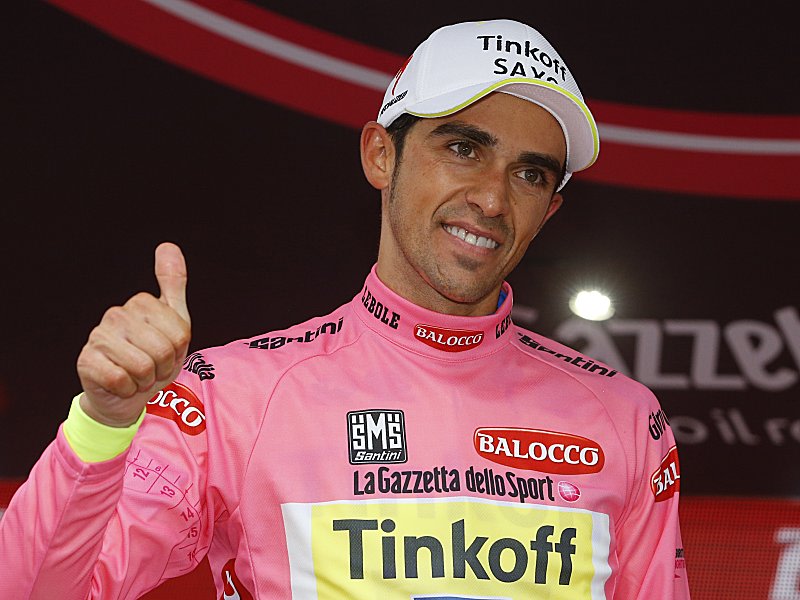 Der Giro-Gesamtf&#252;hrende Alberto Contador demonstrierte bei der ersten schweren Bergetappe seine St&#228;rke.