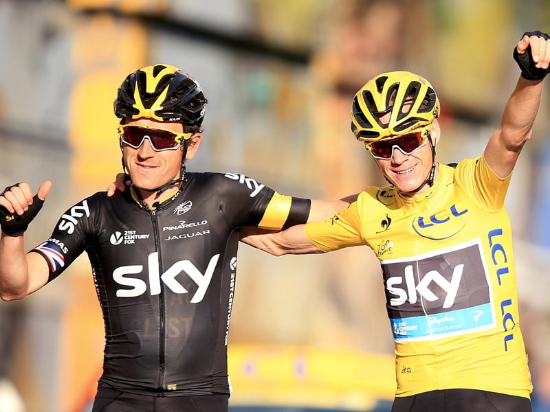 Gewannen f&#252;r &quot;Sky&quot; die Tour de France: Chris Froome (r.) mit Geraint Thomas.