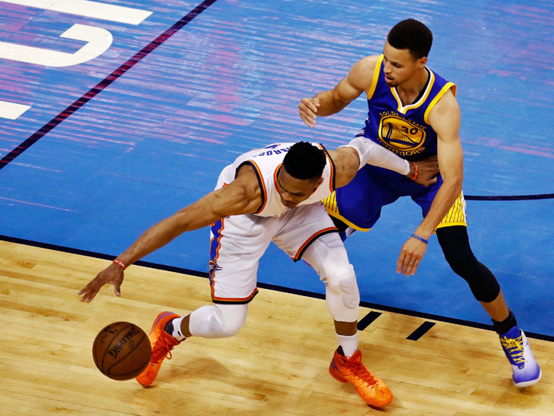 War von den Warriors und MVP Stephen Curry nicht zu stoppen: OKC-Superstar Russell Westbrook.