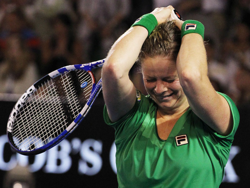 Emotionen nach dem Matchball: Kim Clijsters.
