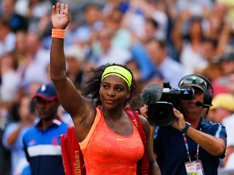 Der Moment der Entt&#228;uschung: Serena Williams verabschiedet sich vom Publikum bei den US Open.